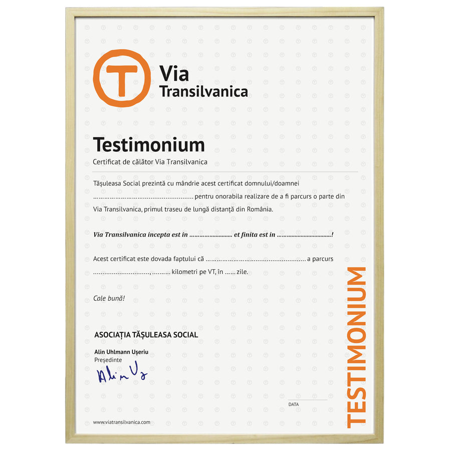Testimonium for the partial completion of the Via Transilvanica